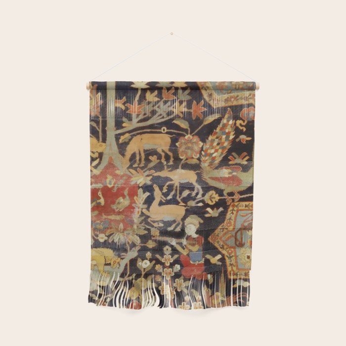Mantes Antique Persian Animal Rug Print Wall Hanging Gallery Image 1