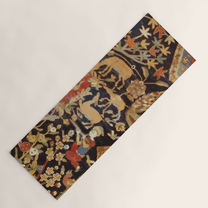 Mantes Antique Persian Animal Rug Print Yoga Mat Gallery Image 1