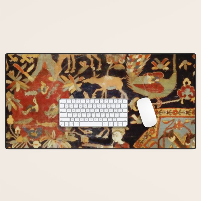 Mantes Antique Persian Animal Rug Print Desk Mat Gallery Image 1
