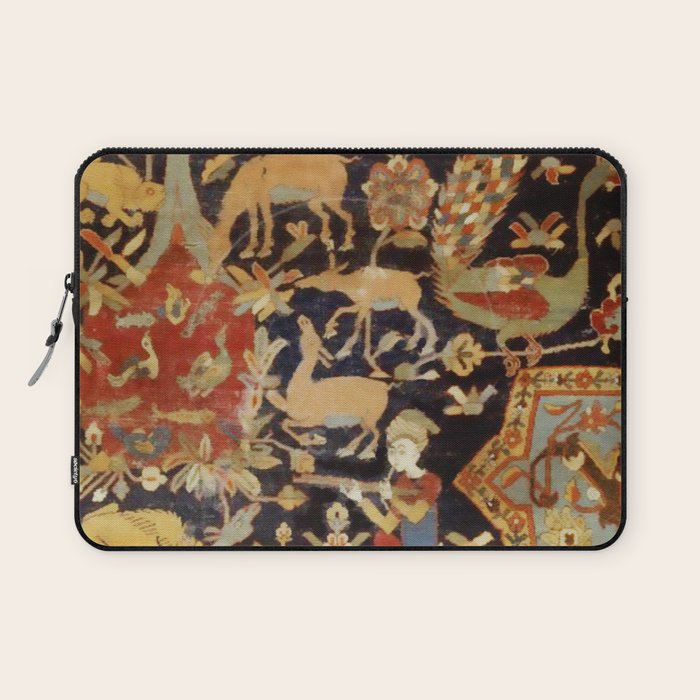 Mantes Antique Persian Animal Rug Print Laptop Sleeve Gallery Image 1