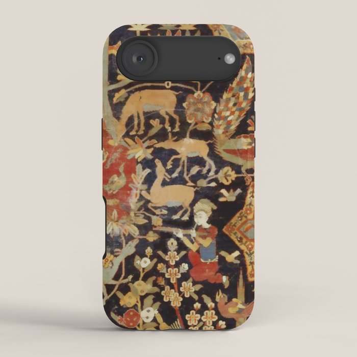 Mantes Antique Persian Animal Rug Print iPhone Case Gallery Image 2