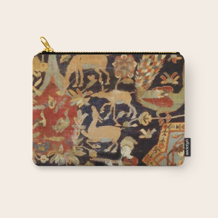 Mantes Antique Persian Animal Rug Print Carry All Pouch Gallery Image 1