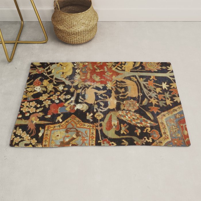 Mantes Antique Persian Animal Rug Print Rug Gallery Image 1