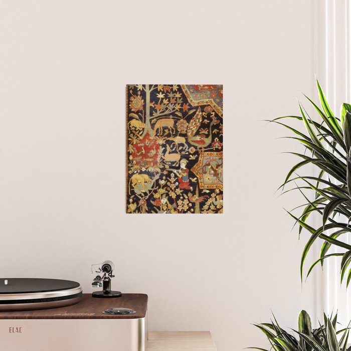 Mantes Antique Persian Animal Rug Print Poster Gallery Image 2