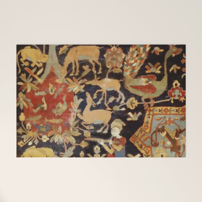 Mantes Antique Persian Animal Rug Print Welcome Mat Gallery Image 1