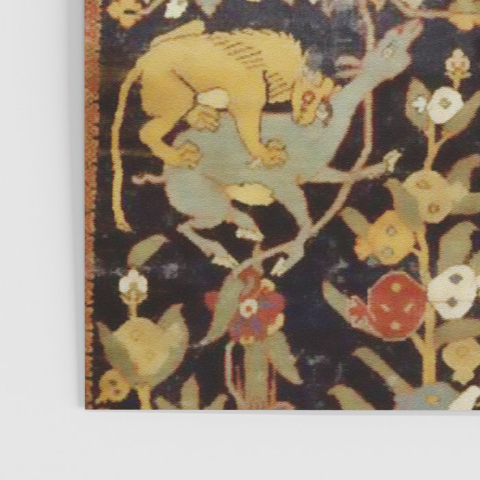 Mantes Antique Persian Animal Rug Print Poster Gallery Image 3