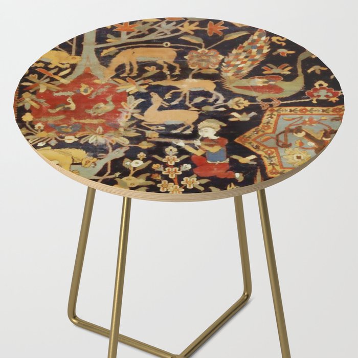 Mantes Antique Persian Animal Rug Print Side Table Gallery Image 2