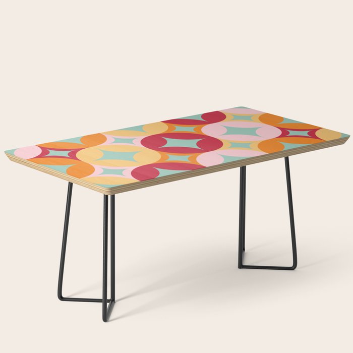 Merry and Bright, Christmas, Retro Art, Orange, Pink, Red, Yellow, Teal Coffee Table Gallery Image 1