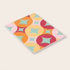 Merry and Bright, Christmas, Retro Art, Orange, Pink, Red, Yellow, Teal Notebook Gallery Image 3