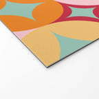 Merry and Bright, Christmas, Retro Art, Orange, Pink, Red, Yellow, Teal Welcome Mat Gallery Image 2