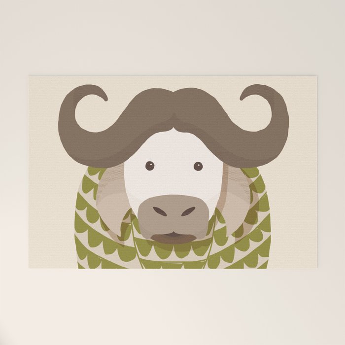 Whimsical Cape Buffalo Welcome Mat Gallery Image 1