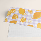 Lemons on Lilac Purple Gingham Wrapping Paper Gallery Image 2