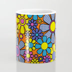 Groovy Maximalist Floral Retro Garden Gingham Flowers 60s 70s Pattern Coffee Mug Gallery Image 4