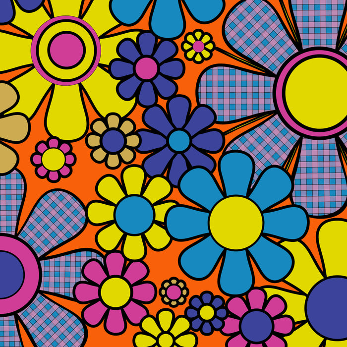 Groovy Maximalist Floral Retro Garden Gingham Flowers 60s 70s Pattern Coffee Mug Gallery Image 2