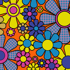 Groovy Maximalist Floral Retro Garden Gingham Flowers 60s 70s Pattern Coffee Mug Gallery Image 2