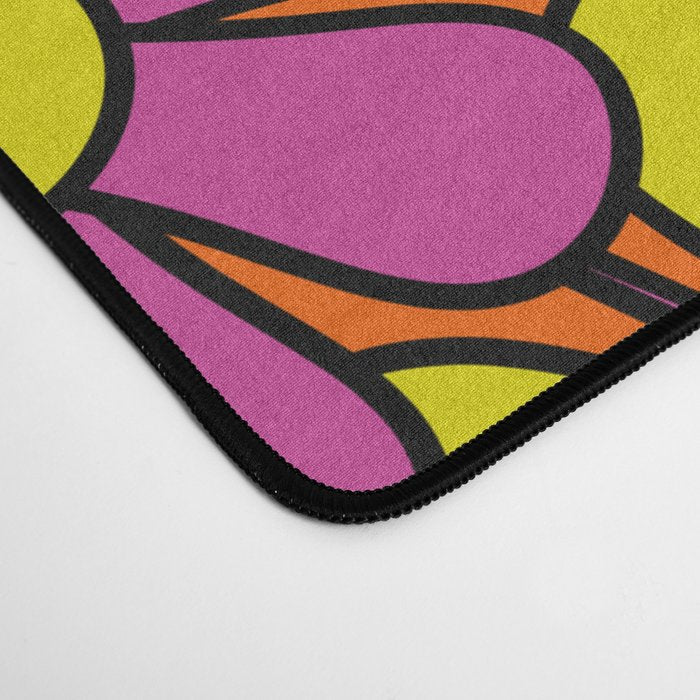 Groovy Maximalist Floral Retro Garden Gingham Flowers 60s 70s Pattern Desk Mat Gallery Image 4