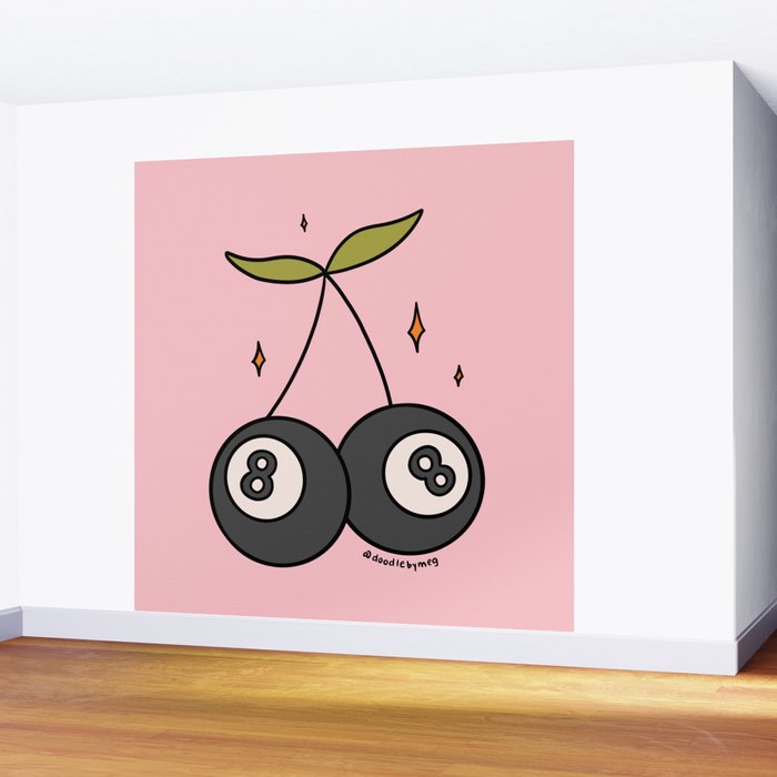 Cherry 8 Ball Wall Mural Gallery Image 2