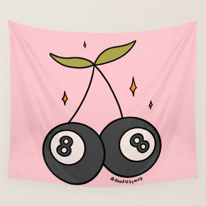 Cherry 8 Ball Wall Tapestry Gallery Image 1