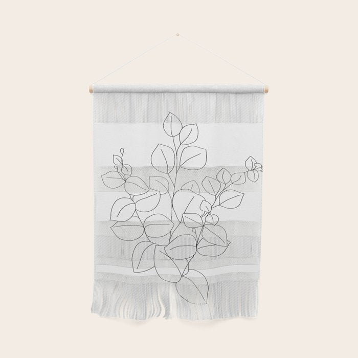 Minimalistic Eucalyptus  Line Art Wall Hanging Gallery Image 1