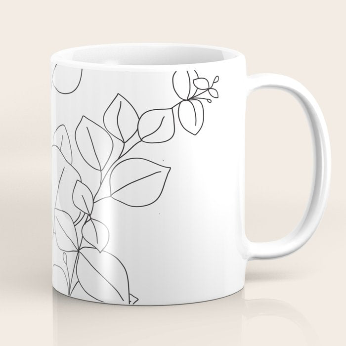 Minimalistic Eucalyptus  Line Art Coffee Mug Gallery Image 1