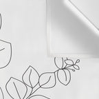 Minimalistic Eucalyptus  Line Art Wall Tapestry Gallery Image 3