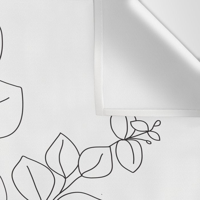 Minimalistic Eucalyptus  Line Art Wall Tapestry Gallery Image 3