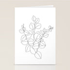 Minimalistic Eucalyptus  Line Art Stationery Card Gallery Image 2