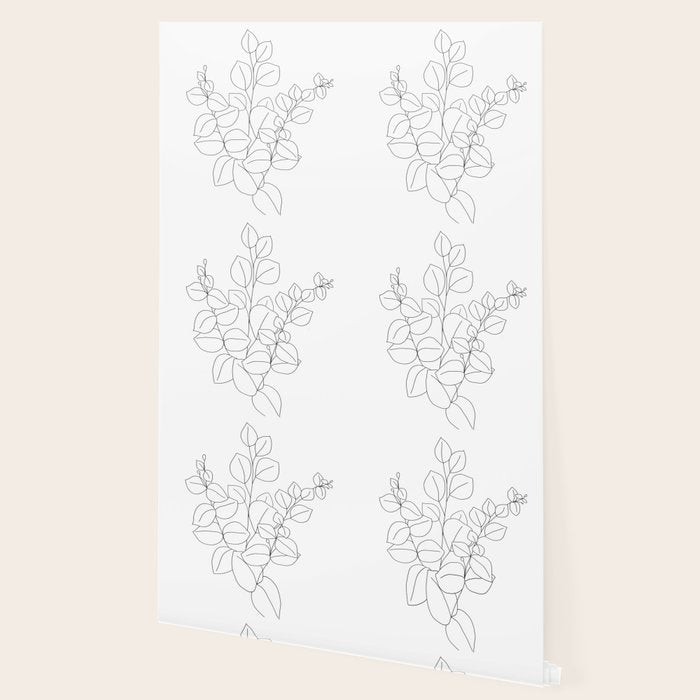 Minimalistic Eucalyptus  Line Art Wallpaper Gallery Image 2