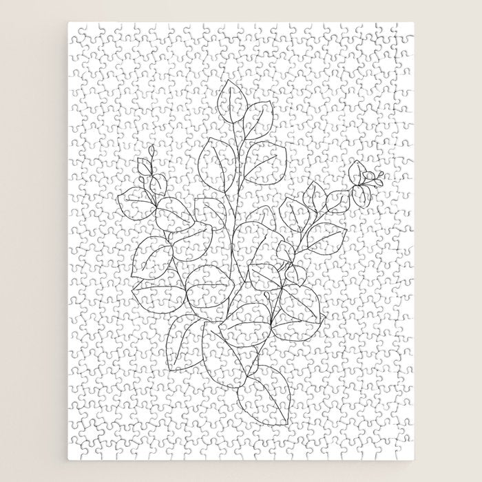 Minimalistic Eucalyptus  Line Art Jigsaw Puzzle Gallery Image 1