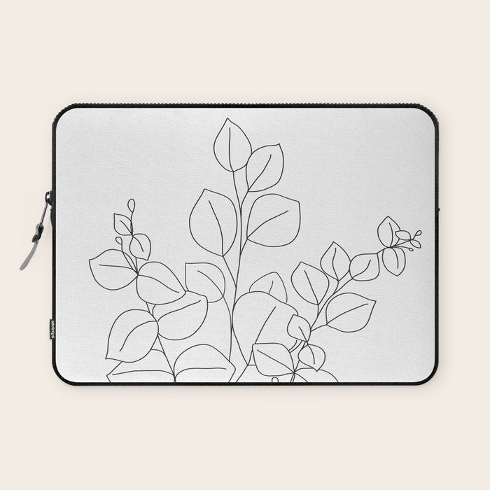 Minimalistic Eucalyptus  Line Art Laptop Sleeve Gallery Image 1
