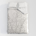 Minimalistic Eucalyptus  Line Art Duvet Cover Gallery Image 6