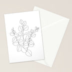 Minimalistic Eucalyptus  Line Art Stationery Card Gallery Image 2