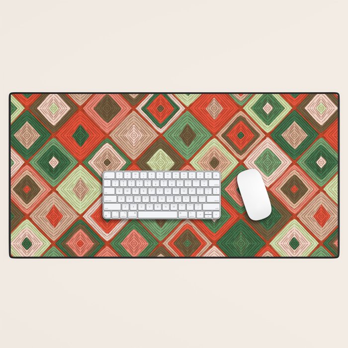 Hand-drawn Quilt #5 Desk Mat Gallery Image 1