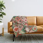 Hand-drawn Quilt #5 Throw Blanket Gallery Image 1