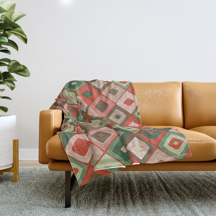 Hand-drawn Quilt #5 Throw Blanket Gallery Image 1