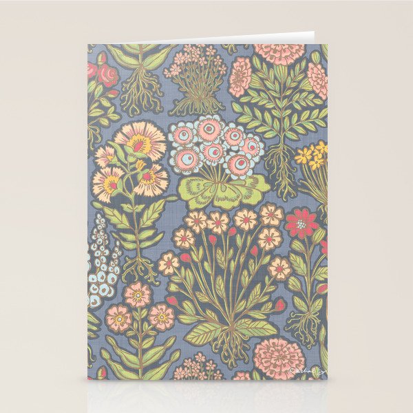 Floral Botanical Mille Fleur Pattern Stationery Card Gallery Image 2
