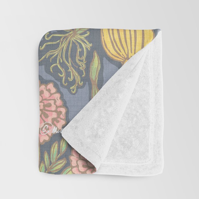 Floral Botanical Mille Fleur Pattern Throw Blanket Gallery Image 3