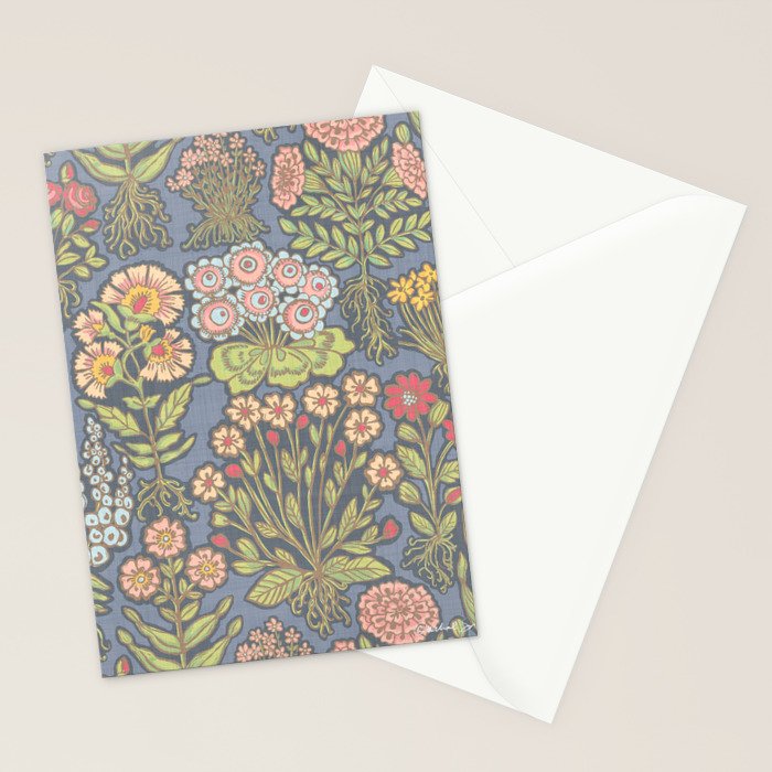 Floral Botanical Mille Fleur Pattern Stationery Card Gallery Image 2
