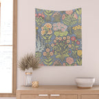 Floral Botanical Mille Fleur Pattern Wall Tapestry Gallery Image 2