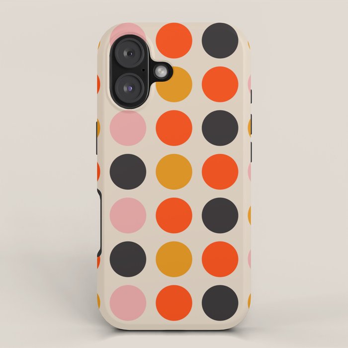 Retro Bauhaus Dots | 70s European Pattern iPhone Case Gallery Image 1