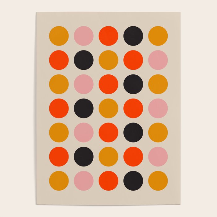 Retro Bauhaus Dots | 70s European Pattern Poster Gallery Image 4