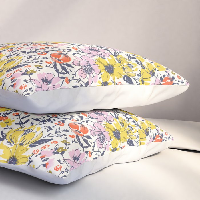 Lovely and Wild - purple and yellow Pillow Sham Gallery Image 3