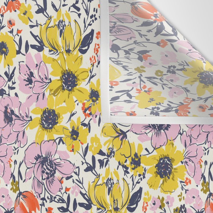 Lovely and Wild - purple and yellow Wall Tapestry Gallery Image 3