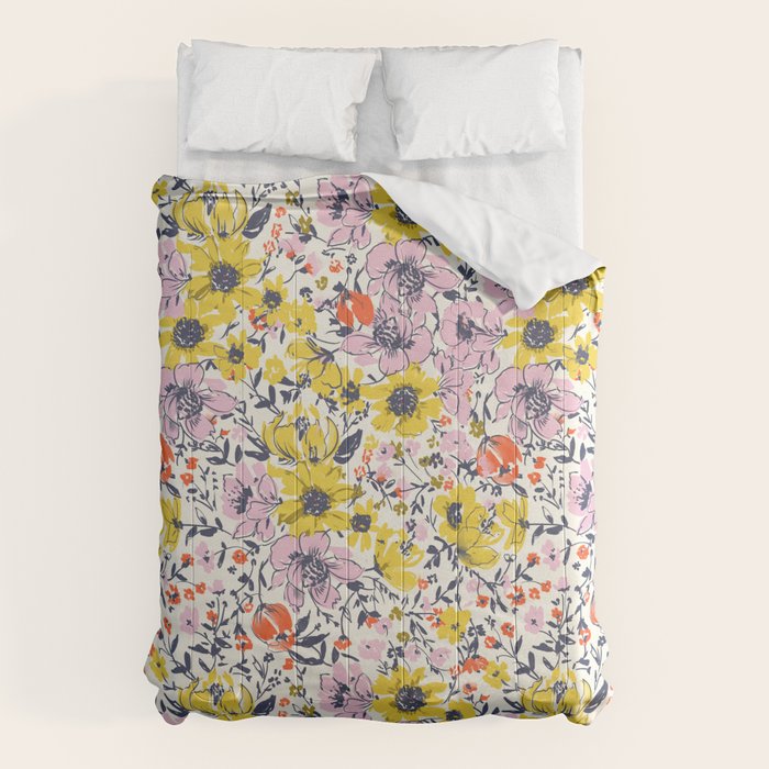 Lovely and Wild - purple and yellow Comforter Gallery Image 6