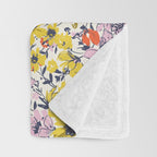 Lovely and Wild - purple and yellow Throw Blanket Gallery Image 3