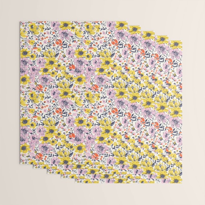 Lovely and Wild - purple and yellow Wrapping Paper Gallery Image 3