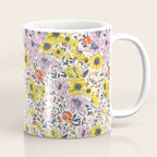 Lovely and Wild - purple and yellow Coffee Mug Gallery Image 1