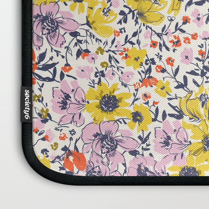 Lovely and Wild - purple and yellow Laptop Sleeve Gallery Image 3