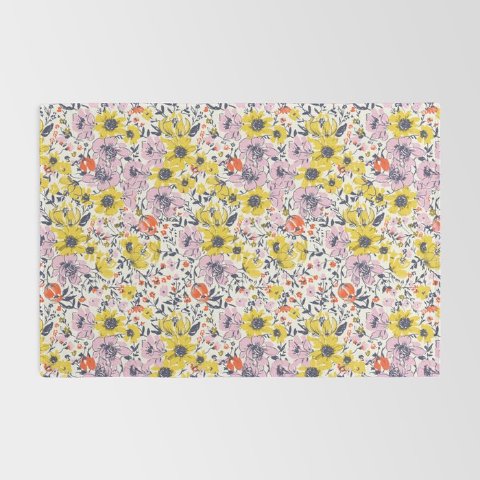 Lovely and Wild - purple and yellow Rug Gallery Image 2