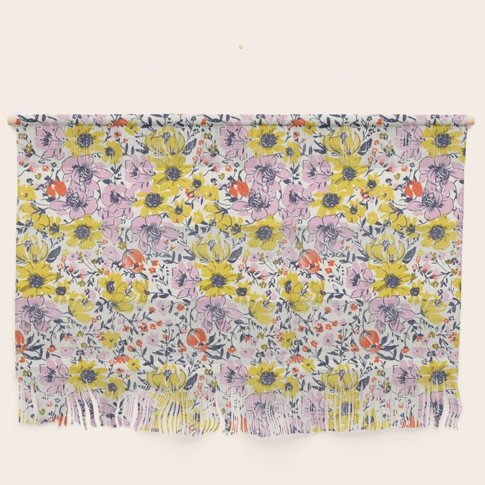 Lovely and Wild - purple and yellow Wall Hanging Gallery Image 1